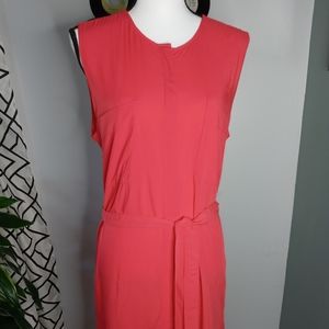 Gap coral button down midi sleeveless dress. Sz L
